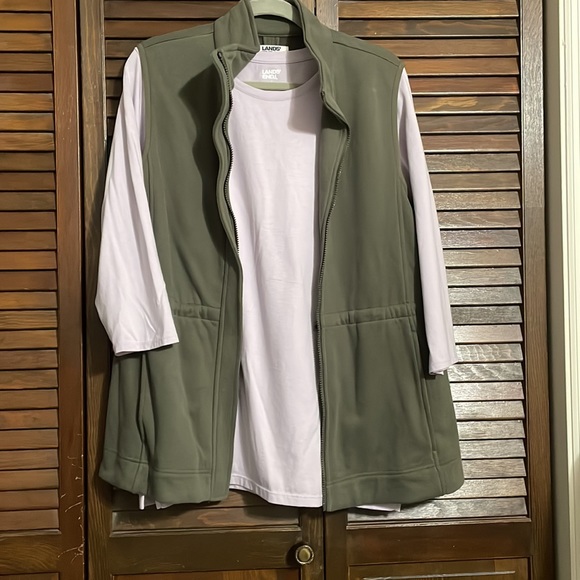 Lands End lilac cotton tunic 3/4 sleeves large L 14/16 excellent condition - Picture 6 of 6